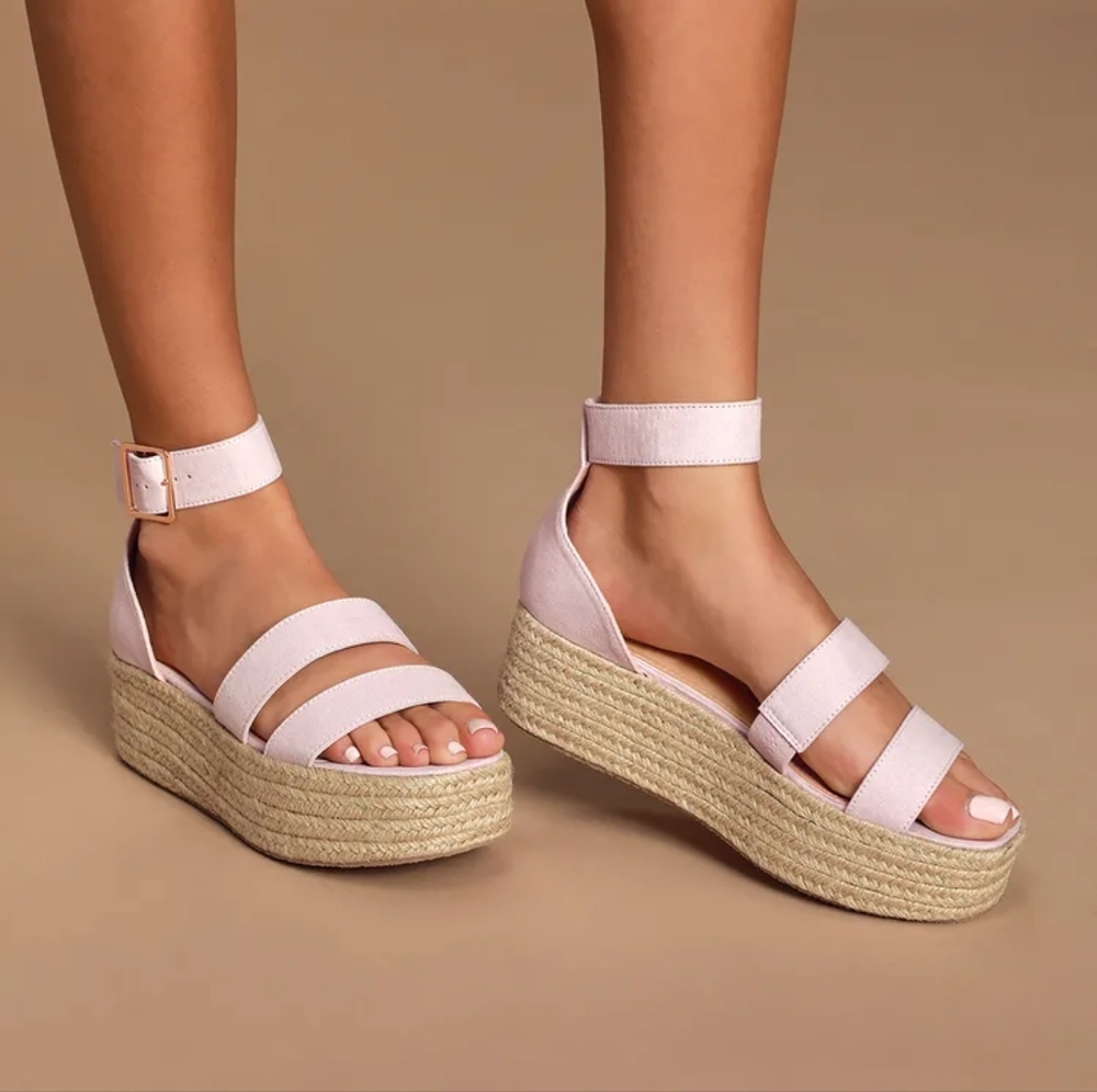 Lulus Platform Espadrille US 7.5 Womem Blush/light pink